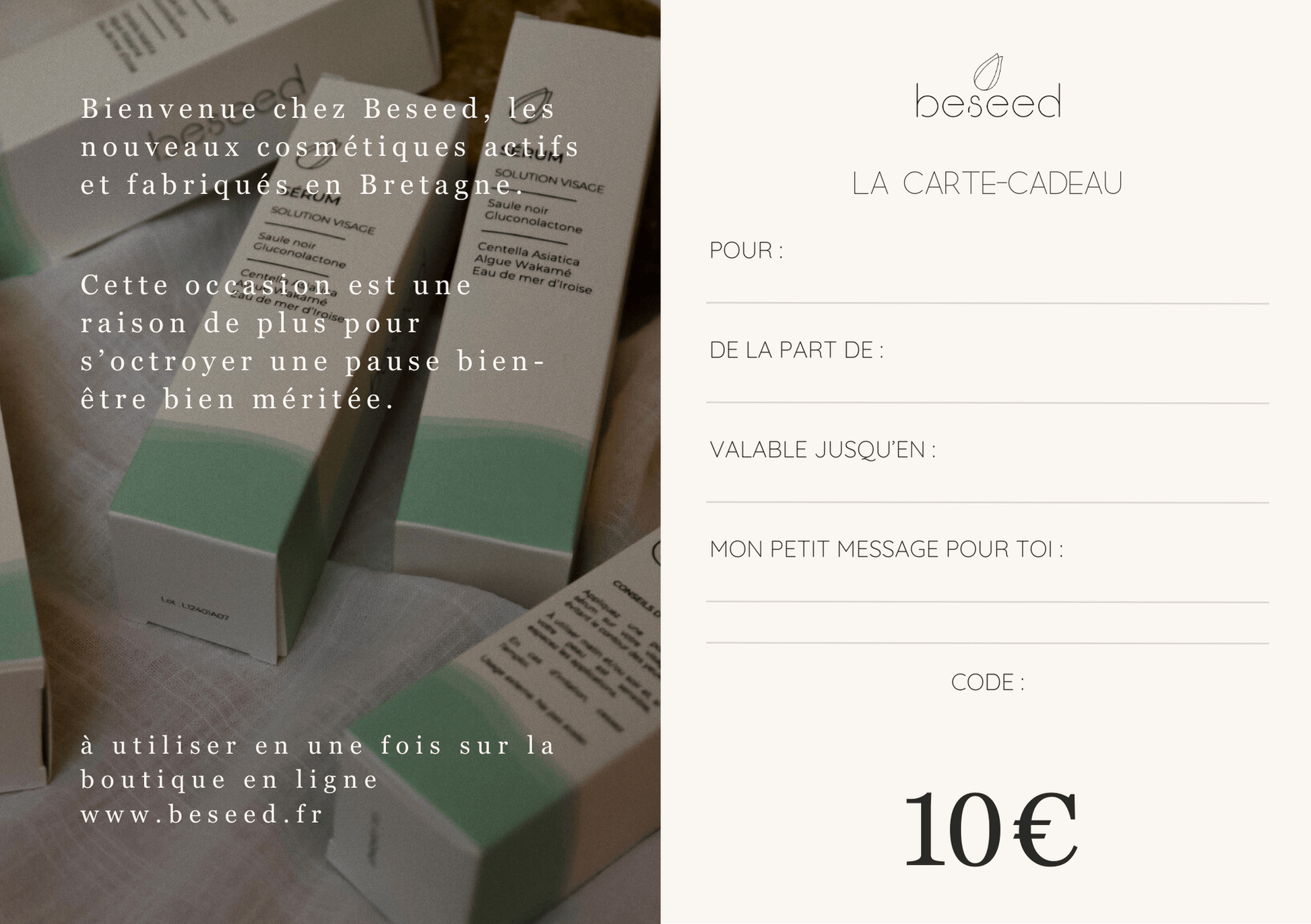 Cartes - cadeaux Beseed - Beseed